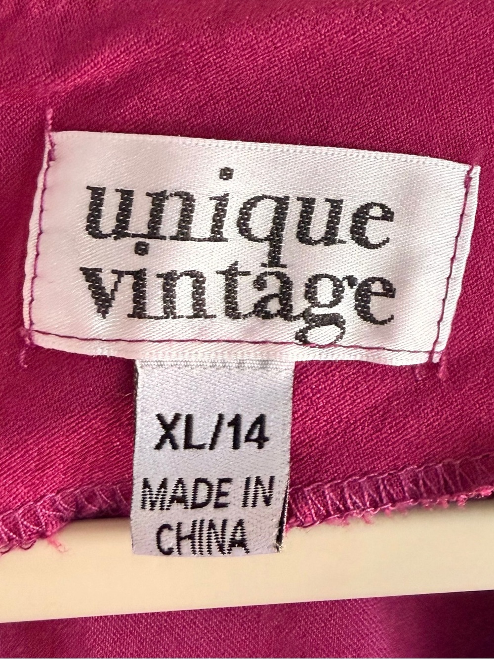 💋 Unique Vintage Delores Magenta Polka Dot Swing Dress Pinup •Size L - Picture 6 of 8